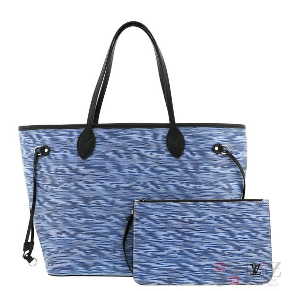 LOUIS VUITTON Neverfull Denim Bag Handbag Blue